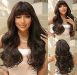 22” Full Head Heat Resistant Wig with Bangs