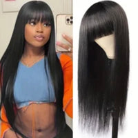 20” Black Full Head Human Hair Wig