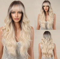 Full Head Heat Resistant Wig with Bangs