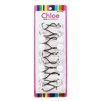 CHLOE 10pcs Twin Beads Ponytailers 20mm