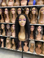 24” Black Curly Human Hair Wig