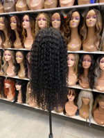 24” Black Curly Human Hair Wig