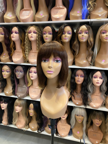 12 Straight Full Head Human Hair Wig With Bang