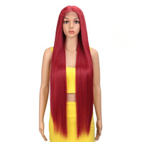 Sara: 38”Red Straight Lace Frontal Wig