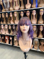 16” Full Head Heat Resistant Wig with Bangs