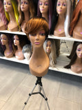 Full Head Human Hair Wig with Bangs