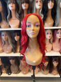 Sofia- 22” Red Long Lace Front Wig