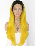 Vivian: 30” Yellow Straight Lace Front Wig