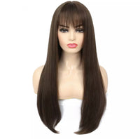 JULIA-28" Long Wavy Wig With Bangs #8