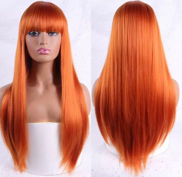 28 Inches Full Head Wig with Bangs