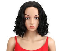 12 Inch Black Curly Lace Part  Wig