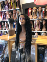 Audrey 28 Inch Black Curly Lace Part Wig # 2