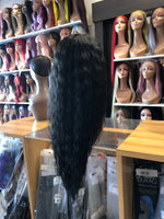 Audrey 28 Inch Black Curly Lace Part Wig # 2