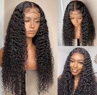 26” Black Curly Human Hair Wig