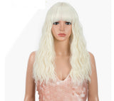 20" Full Head Wig Heat Resistant with Bangs