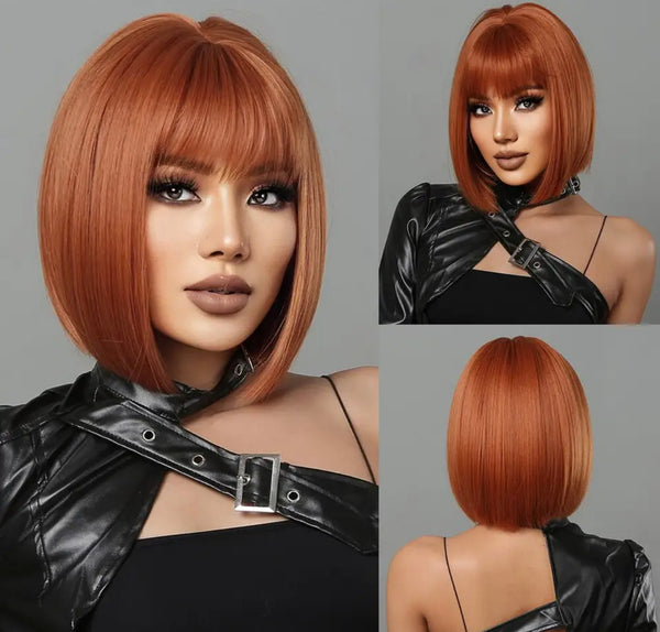 Full Head Heat Resistant Wig with Bangs