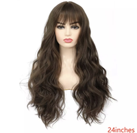 JULIA-28" Long Wavy Wig With Bangs #5