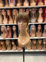 28" Long Full Head Wig with Bangs