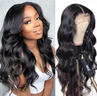 22” Dark Brown Lace Front Human Hair Wig