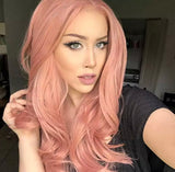 Scarlett 30”Pink Wavy Lace Front Wig #4