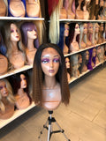 Grace 18" Kinky  Middle Part Lace Front Wig # 1