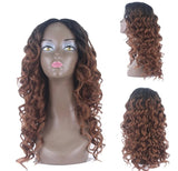 PIPER :28” Brown Curly Lace Part Wig