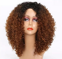 14 Inches Brown Curly Full Head  Heat Resistant Wig