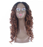 PIPER :28” Brown Curly Lace Part Wig