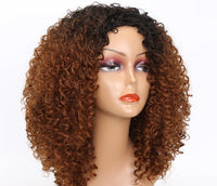 14 Inches Brown Curly Full Head  Heat Resistant Wig