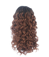 PIPER :28” Brown Curly Lace Part Wig