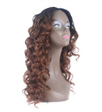 PIPER :28” Brown Curly Lace Part Wig