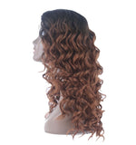 PIPER :28” Brown Curly Lace Part Wig